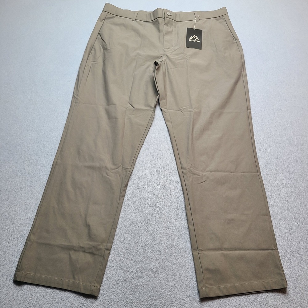 Snowten Golf Pants Mens 38x30 Tan NEW Performance Flat Front Trousers 38 x 30